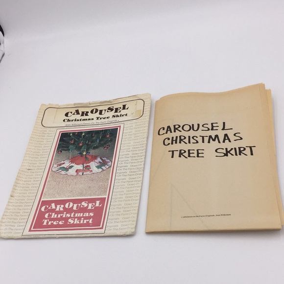 Vintage 1979 Carousel Christmas Tree Skirt Sewing Pattern Uncut Jean Wilkinson - Picture 11 of 13